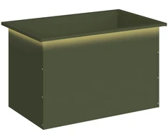Sodo vazonas su LED Alyvuogių žalia 50 x 80 x 48 cm Plienas