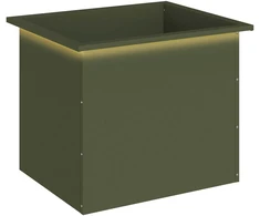 Sodo vazonas su LED Alyvuogių žalia 50 x 60 x 48 cm Plienas