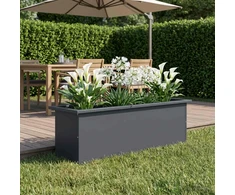Sodo vazonas su LED Antracitas 30 x 100 x 30 cm Plienas