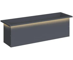 Sodo vazonas su LED Antracitas 30 x 100 x 30 cm Plienas