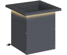 Sodo vazonas su LED Antracitas 30 x 30 x 30 cm Plienas