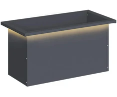 Sodo vazonas su LED Antracitas 30 x 60 x 30 cm Plienas