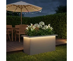 Sodo vazonas su LED Antracitas 30 x 60 x 30 cm Plienas