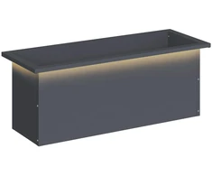 Sodo vazonas su LED Antracitas 30 x 80 x 30 cm Plienas