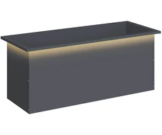 Sodo vazonas su LED Antracitas 40 x 100 x 40 cm Plienas