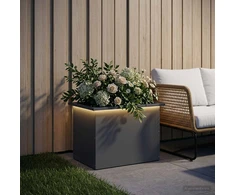 Sodo vazonas su LED Antracitas 40 x 60 x 40 cm Plienas
