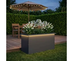 Sodo vazonas su LED Antracitas 40 x 80 x 40 cm Plienas