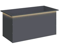 Sodo vazonas su LED Antracitas 50 x 100 x 48 cm Plienas