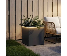 Sodo vazonas su LED Antracitas 50 x 50 x 48 cm Plienas