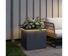 Sodo vazonas su LED Antracitas 50 x 60 x 48 cm Plienas