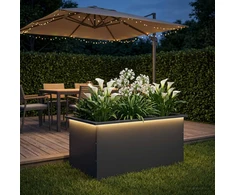 Sodo vazonas su LED Antracitas 50 x 80 x 48 cm Plienas