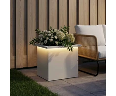 Sodo vazonas su LED Balta 30 x 40 x 30 cm Plienas