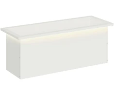 Sodo vazonas su LED Balta 30 x 80 x 30 cm Plienas