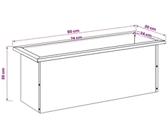 Sodo vazonas su LED Balta 30 x 80 x 30 cm Plienas