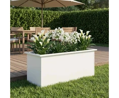 Sodo vazonas su LED Balta 40 x 100 x 40 cm Plienas