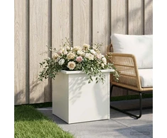 Sodo vazonas su LED Balta 40 x 40 x 40 cm Plienas