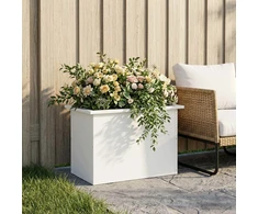 Sodo vazonas su LED Balta 40 x 60 x 40 cm Plienas