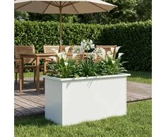 Sodo vazonas su LED Balta 40 x 80 x 40 cm Plienas