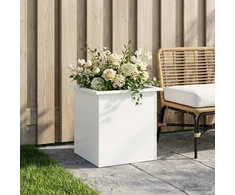 Sodo vazonas su LED Balta 50 x 50 x 48 cm Plienas