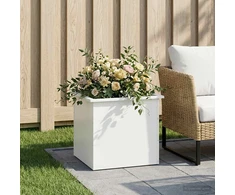 Sodo vazonas su LED Balta 50 x 60 x 48 cm Plienas