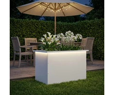 Sodo vazonas su LED Balta 50 x 80 x 48 cm Plienas