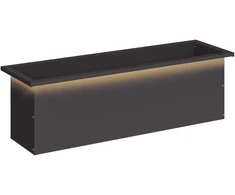 Sodo vazonas su LED Juoda 30 x 100 x 30 cm Plienas