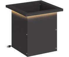Sodo vazonas su LED Juoda 30 x 30 x 30 cm Plienas