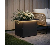 Sodo vazonas su LED Juoda 30 x 40 x 30 cm Plienas