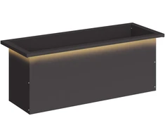 Sodo vazonas su LED Juoda 30 x 80 x 30 cm Plienas
