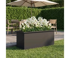 Sodo vazonas su LED Juoda 40 x 100 x 40 cm Plienas