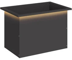 Sodo vazonas su LED Juoda 40 x 60 x 40 cm Plienas
