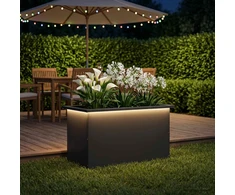 Sodo vazonas su LED Juoda 40 x 80 x 40 cm Plienas