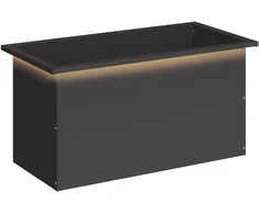 Sodo vazonas su LED Juoda 40 x 80 x 40 cm Plienas