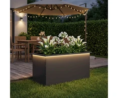 Sodo vazonas su LED Juoda 50 x 100 x 48 cm Plienas