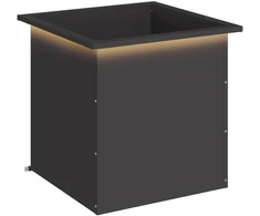 Sodo vazonas su LED Juoda 50 x 50 x 48 cm Plienas