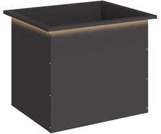 Sodo vazonas su LED Juoda 50 x 60 x 48 cm Plienas