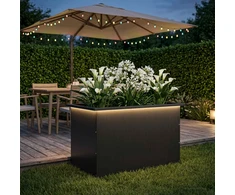 Sodo vazonas su LED Juoda 50 x 80 x 48 cm Plienas