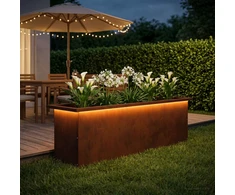 Sodo vazonas su LED Rūdijanti 30 x 100 x 30 cm