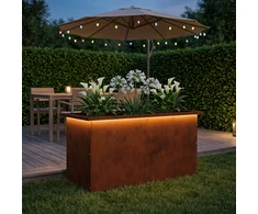 Sodo vazonas su LED Rūdijanti 40 x 80 x 40 cm