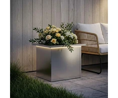 Sodo vazonas su LED Sidabrinė 30 x 40 x 30 cm