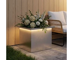 Sodo vazonas su LED Sidabrinė 30 x 40 x 30 cm
