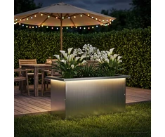 Sodo vazonas su LED Sidabrinė 30 x 60 x 30 cm