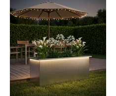 Sodo vazonas su LED Sidabrinė 40 x 100 x 40 cm