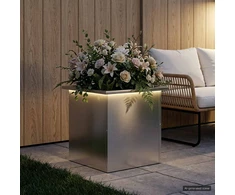 Sodo vazonas su LED Sidabrinė 40 x 40 x 40 cm