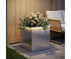 Sodo vazonas su LED Sidabrinė 40 x 40 x 40 cm