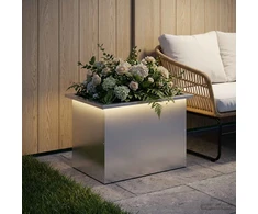 Sodo vazonas su LED Sidabrinė 40 x 60 x 40 cm