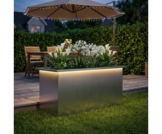 Sodo vazonas su LED Sidabrinė 40 x 80 x 40 cm