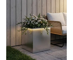 Sodo vazonas su LED Sidabrinė 50 x 50 x 48 cm