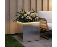 Sodo vazonas su LED Sidabrinė 50 x 50 x 48 cm