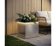 Sodo vazonas su LED Sidabrinė 50 x 60 x 48 cm